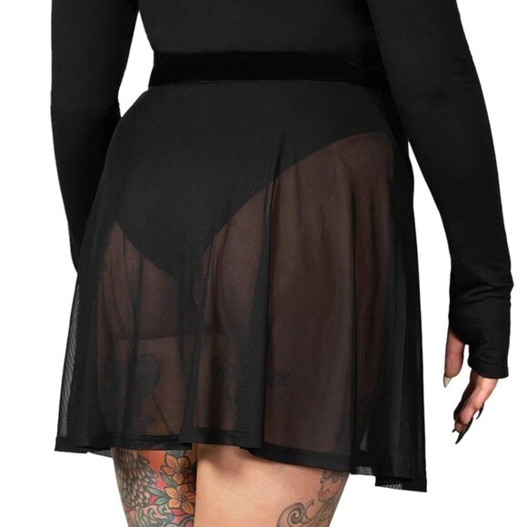 KILLSTAR Margot sheer mesh wrap skirt - Picture 4 of 4